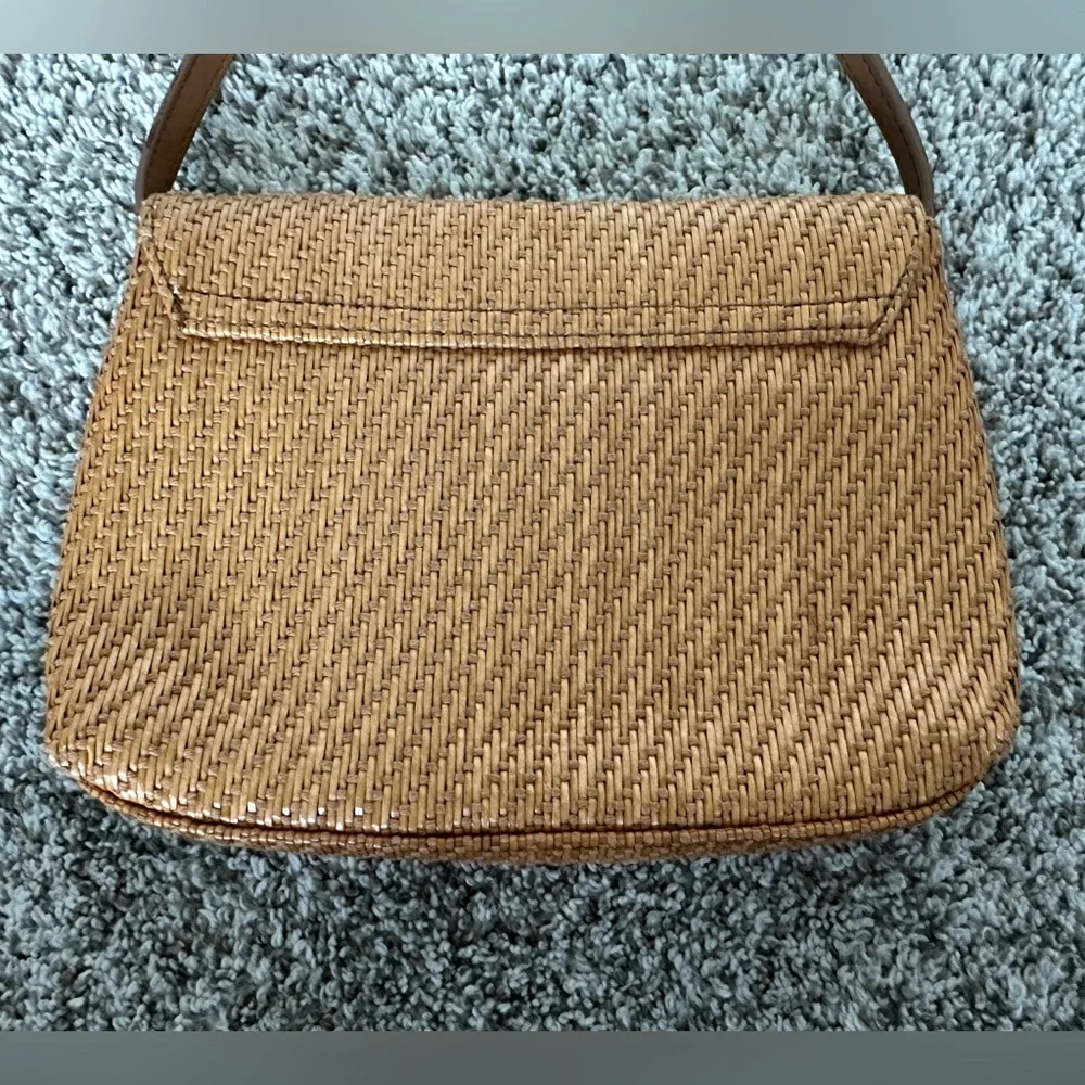 Fossil Tan Woven Straw Shoulder Bag‎